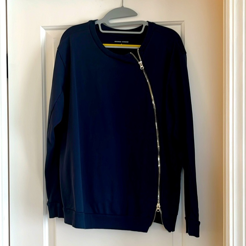 Universal Standard Meridian Zip Pullover in Navy size 14